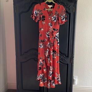 Floral Wrap hi low  Dress